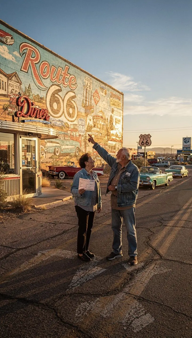 Zatrzymanie się w urokliwym miasteczku z lokalnymi sklepami.